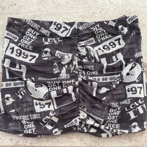 Black & White Graphic Ruched Women’s Skirt